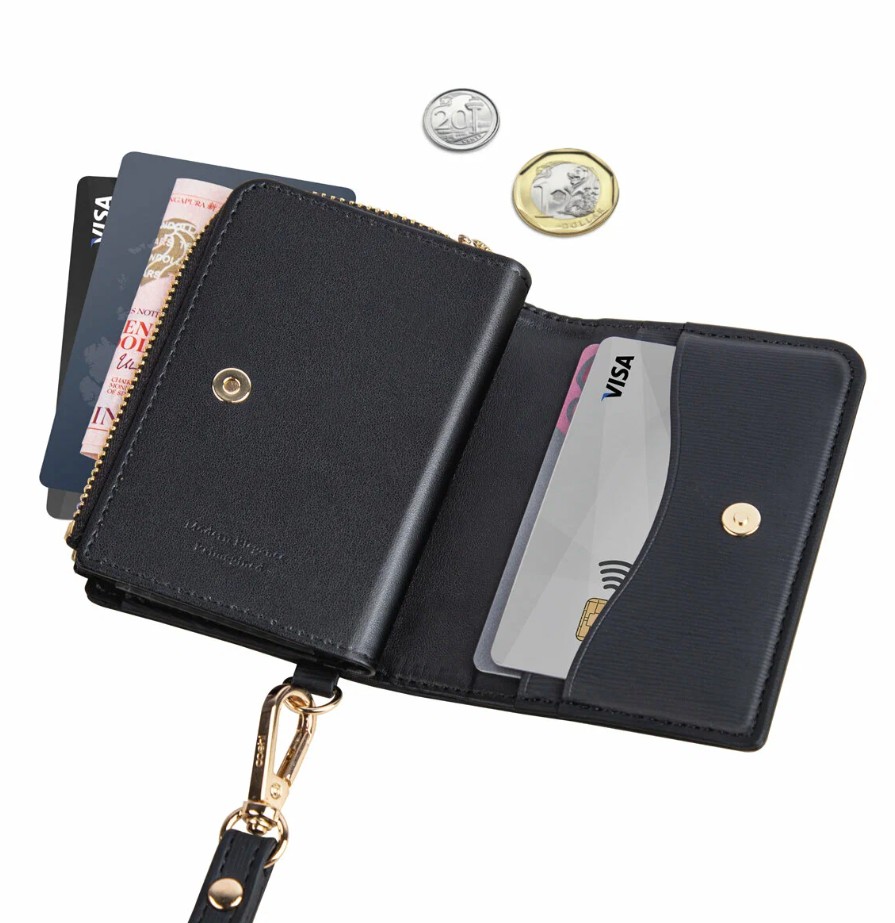 Картхолдер Uniq COEHL Mirelle Magnetic Wallet with Wrist strap Ebony Black (MIRELLEMW-EBNY) на фоне в магазине Nice case