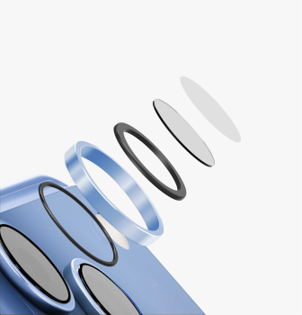 Защитное стекло для камеры Uniq стекло для iPhone 18 Pro/18 Pro Max OPTIX Camera Lens PRIME Sapphire Stainless steel Graphite (IP6.3P-6.9P(2026)-PLENSGRPC) на фоне в магазине Nice case